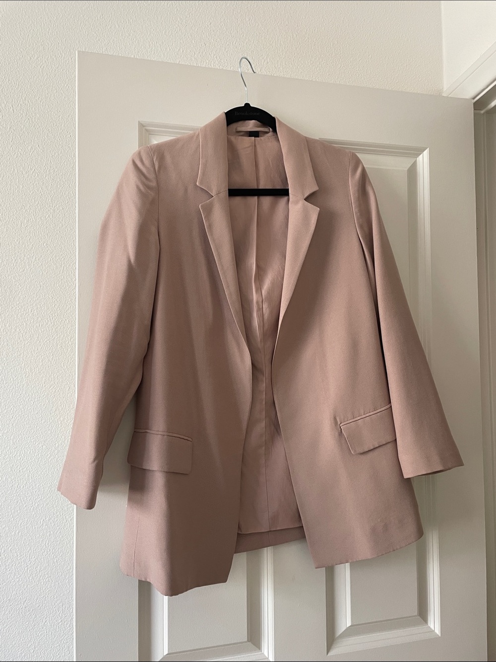 All Saints Aleida Blush Pink Longline Blazer